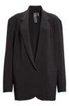 Norma Kamali Single-breasted Belt Blazer Jackets Black In Black
