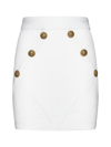 Balmain Buttoned Knit Miniskirt In White