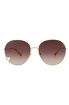 Chloé Brown Gradient Round Ladies Sunglasses Ch0027s 001 61 In Gold Gold Brown