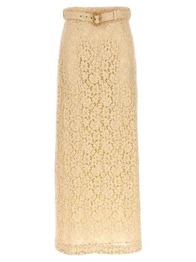 Zimmermann Sensory Lace Skirt In Beige