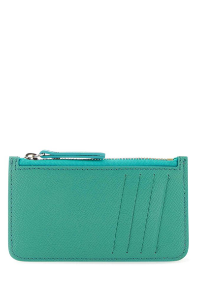 Maison Margiela Woman Two-tone Leather Card Holder In Multicolor