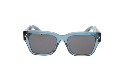 Dior Eyewear Rectangle Frame Sunglasses In Blue