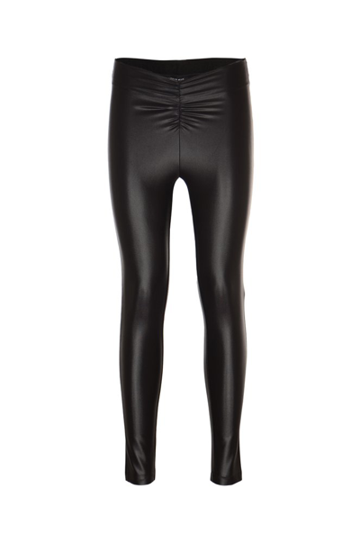 Versace Jeans Couture Logo-waistband Coated Leggings In Black