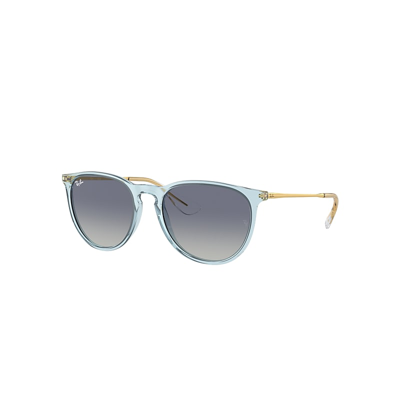 Ray Ban Erika Classic Sunglasses Gold Frame Grey Lenses 54-18 In Grey,blue