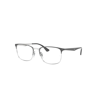 Ray Ban Rb6421 Optics Eyeglasses Grey On Silver Frame Demo Lens Lenses Polarized 56-18 In Grau Auf Silber