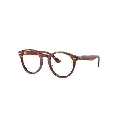 Ray Ban Larry Optics Eyeglasses Striped Havana Frame Clear Lenses Polarized 49-21 In Havana Gestreift