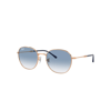 RAY BAN RB3809 SUNGLASSES ROSE GOLD FRAME BLUE LENSES 55-20