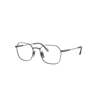 Ray Ban Jim Titanium Optics Eyeglasses Gunmetal Frame Clear Lenses Polarized 53-20