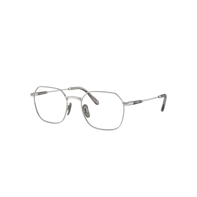 Ray Ban Jim Titanium Optics Eyeglasses Silver Frame Clear Lenses Polarized 53-20 In Silber