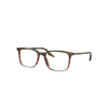 RAY BAN RB5421 OPTICS EYEGLASSES STRIPED BROWN & RED FRAME DEMO LENS LENSES POLARIZED 53-19