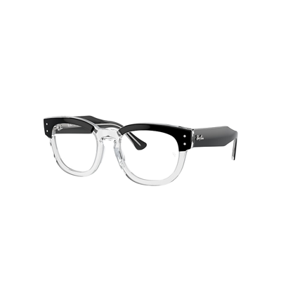 Ray Ban Mega Hawkeye Optics Eyeglasses Black On Transparent Frame Demo Lens Lenses Polarized 50-21 In Schwarz Auf Transparent