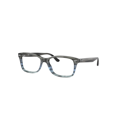 Ray Ban Rb5428 Optics Eyeglasses Striped Grey Frame Demo Lens Lenses Polarized 55-17 In Grau Gestreift