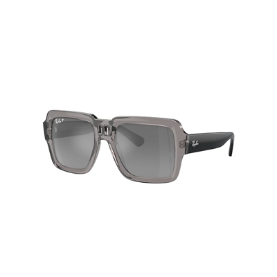 RAY BAN MAGELLAN BIO-BASED SONNENBRILLEN SCHWARZ FASSUNG SILBER GLAS POLARISIERT 54-19
