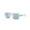 Ray Ban Magellan Bio-based Sunglasses Transparent Light Blue Frame Blue Lenses 54-19 In Transparent Light Blue