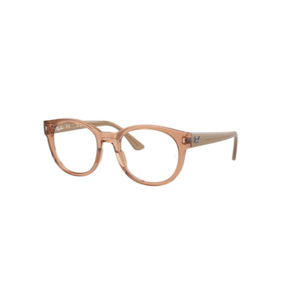Ray Ban Rb7227 Optics Eyeglasses Transparent Light Brown Frame Demo Lens Lenses Polarized 53-21 In Hellbraun Transparent