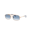 Ray Ban Rb3719 Sunglasses Rose Gold Frame Blue Lenses 51-20 In Rotgold