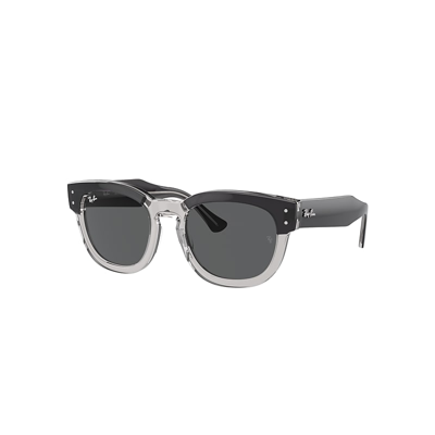 Ray Ban Mega Hawkeye Sunglasses Dark Grey On Transparent Grey Frame Grey Lenses 53-21 In Dunkelgrau Auf Grau Transparent