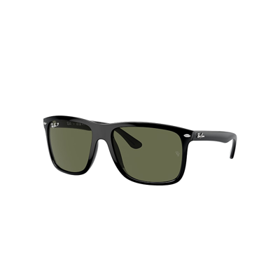 Ray Ban Boyfriend Two Sunglasses Black Frame Green Lenses Polarized 60-18