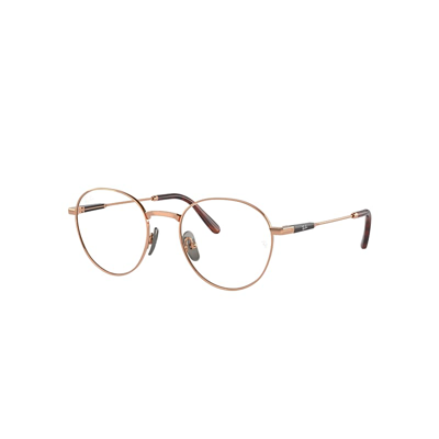 Ray Ban David Titanium Optics Eyeglasses Light Brown Frame Clear Lenses Polarized 51-20 In Hellbraun