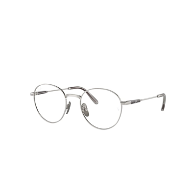 Ray Ban David Titanium Optics Eyeglasses Silver Frame Clear Lenses Polarized 51-20 In Silber
