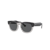 Ray Ban Mega Hawkeye Sunglasses Dark Grey On Transparent Grey Frame Grey Lenses 53-21 In Dark Grey On Transparent Grey