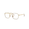 RAY BAN EYEGLASSES UNISEX JIM OPTICS - GOLD FRAME CLEAR LENSES POLARIZED 51-20