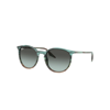 Ray Ban Rb2204 Sunglasses Striped Blue & Green Frame Blue Lenses 54-18 In Striped Blue & Green