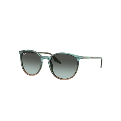 Ray Ban Rb2204 Sunglasses Striped Blue & Green Frame Blue Lenses 54-18