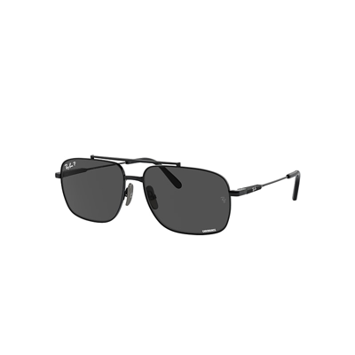 Ray Ban Michael Titanium Sunglasses Black Frame Grey Lenses Polarized 59-15