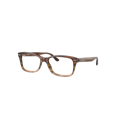 Ray Ban Rb5428 Optics Eyeglasses Striped Brown Frame Demo Lens Lenses Polarized 53-17