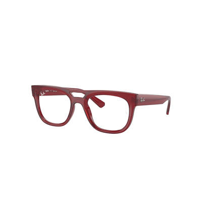 Ray Ban Lloyd Optics Bio-based Eyeglasses Transparent Red Frame Demo Lens Lenses Polarized 52-21 In Rot Transparent