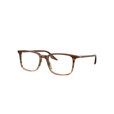Ray Ban Rb5421 Optics Eyeglasses Striped Brown & Green Frame Demo Lens Lenses Polarized 55-19