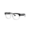 Ray Ban Mega Hawkeye Optics Eyeglasses Black On Transparent Frame Demo Lens Lenses Polarized 50-21 In Black On Transparent