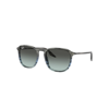 RAY BAN RB2203 SUNGLASSES STRIPED GREY FRAME BLUE LENSES 52-20