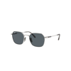 Ray Ban Jim Titanium Sunglasses Silver Frame Blue Lenses 53-20 In Silver