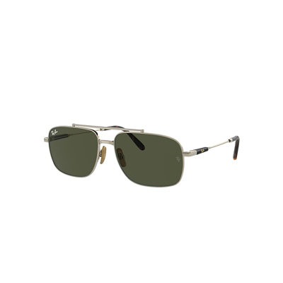 Ray Ban Michael Titanium Sunglasses Gold Frame Green Lenses 59-15