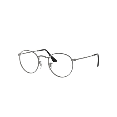 Ray Ban Round Metal Optics Eyeglasses Gunmetal Frame Demo Lens Lenses 53-21