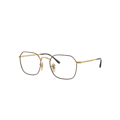 Ray Ban Jim Optics Eyeglasses Gold Frame Demo Lens Lenses Polarized 53-20