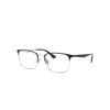 RAY BAN RB6421 OPTICS EYEGLASSES BLACK ON SILVER FRAME CLEAR LENSES POLARIZED 56-18