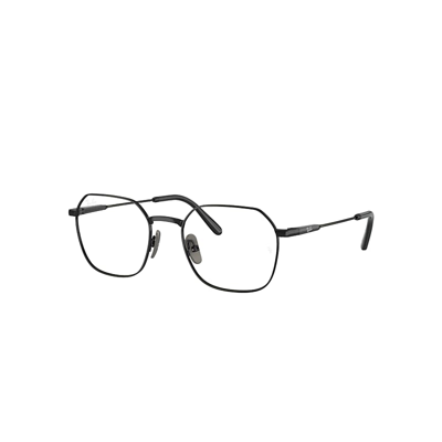 Ray Ban Jim Titanium Optics Eyeglasses Black Frame Clear Lenses Polarized 53-20 In Schwarz