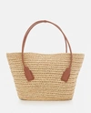 Bottega Veneta Medium Arco Crochet Raffia Tote In Beige