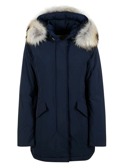 Woolrich Luxury Arctic Raccoon Parka In Azul