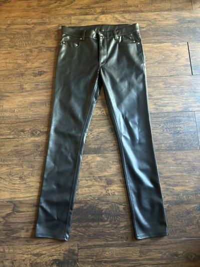 Pre-owned Rick Owens X Rick Owens Drkshdw Black Faux-leather Tyrone Pants