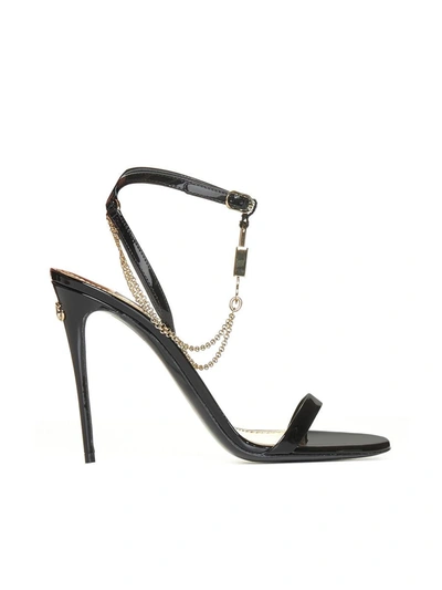Dolce & Gabbana Sandals In Nero Oro