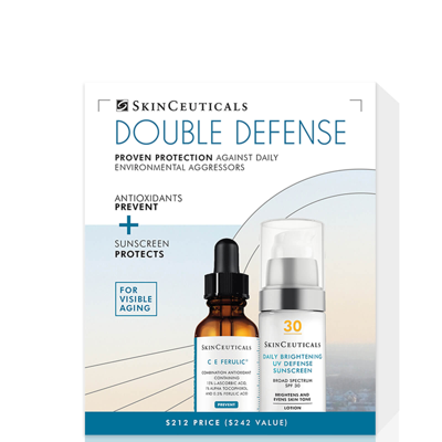 Skinceuticals Double Defense Kit: C E Ferulic + Daily Brightening Uv Defense Sunscreen Spf 30 (worth $242.00) In White