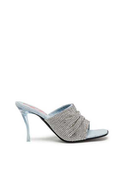 Prada Diesel D-sydney Mules Shoes In Argento