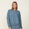 Monrow Patch Pocket Sweatshirt In Green Grey