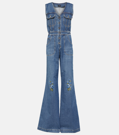 Etro Denim Jumpsuit In Blue