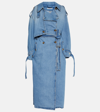 Acne Studios Denim Double-breasted Trench Coat In Blue
