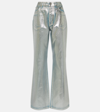 Rabanne Metallic High-rise Straight Pants In Silver
